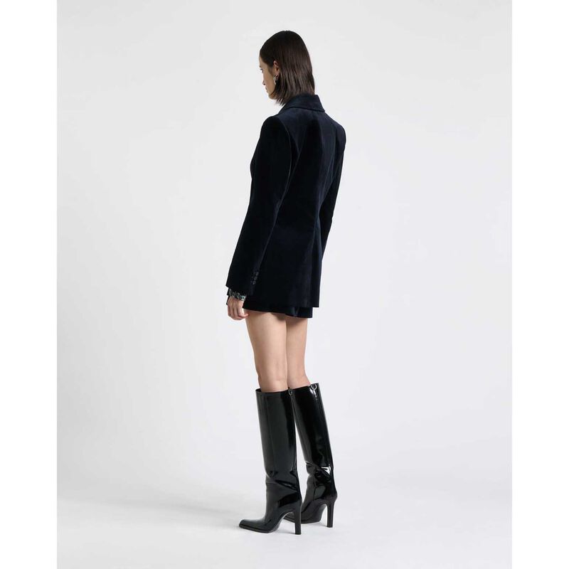 Cue Stretch Velvet Hourglass Blazer image number 1